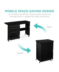 Best Choice Products Sewing Machine Table & Desk w/ Craft Storage and Trays