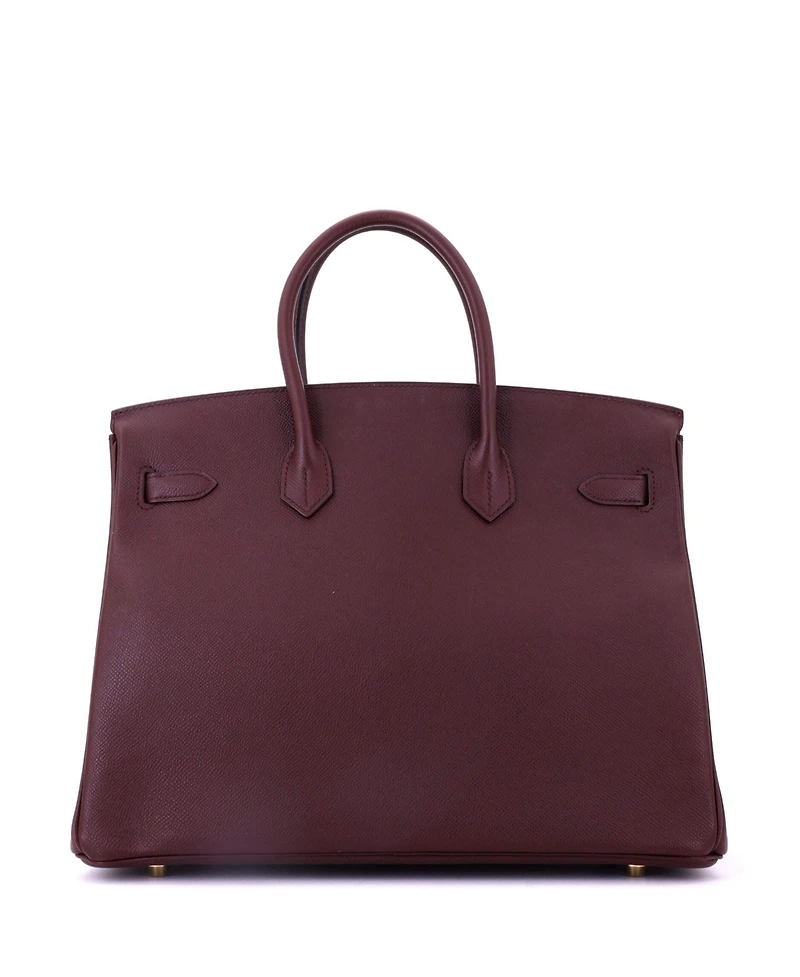 Pre-Owned HERMES Birkin 35 Handbag Red Epsom with Gold Hardware