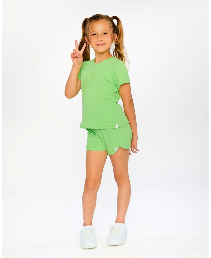 Deux par Baby Girls Crinkle Jersey T-Shirt Mint Green