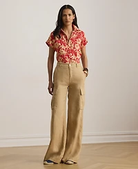 Lauren Ralph Women's Floral Print Collared Shirt