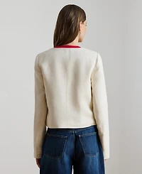 Lauren Ralph Women's Two-Tone Crewneck Twill Blazer