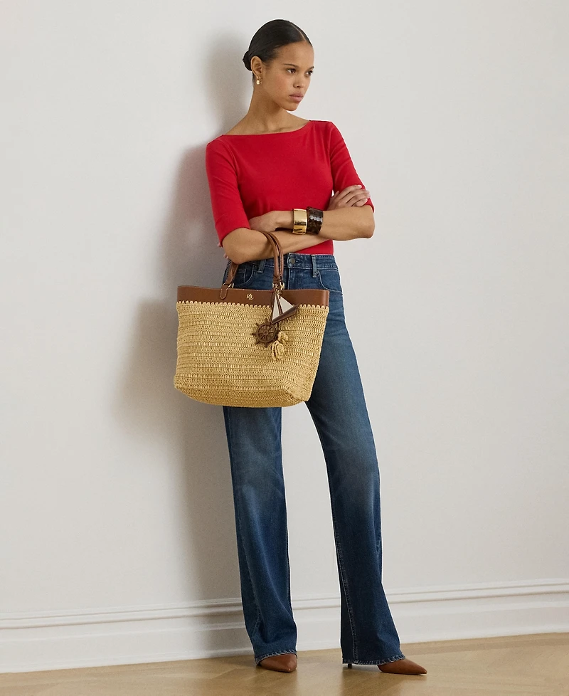 Lauren Ralph Stretch Cotton Boatneck T-Shirt