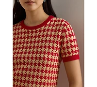 Lauren Ralph Women's Houndstooth Crewneck Sweater