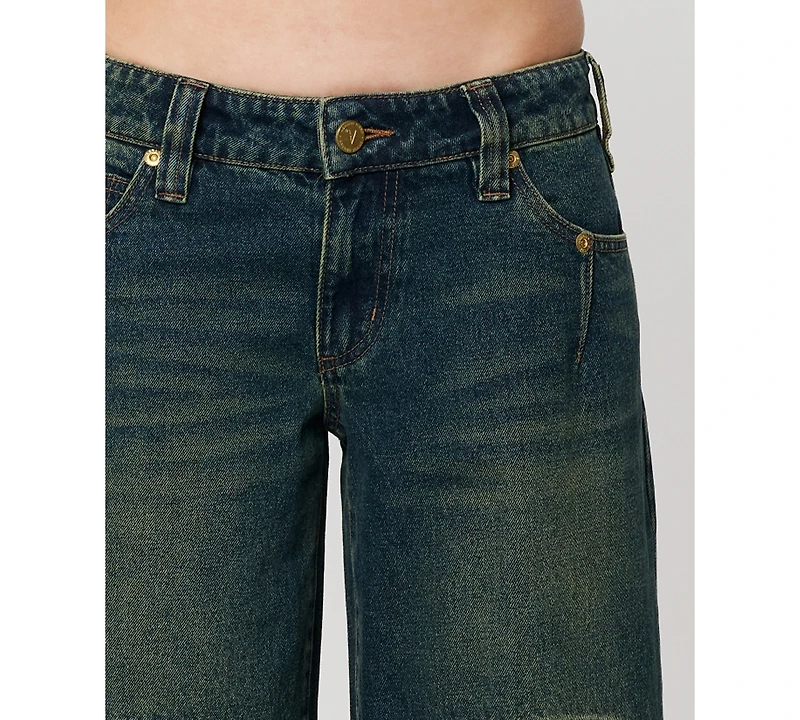 Abrand Women's Mega Riley Engineered Low Rise Baggy Jeans