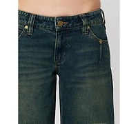 Abrand Women's Mega Riley Engineered Low Rise Baggy Jeans