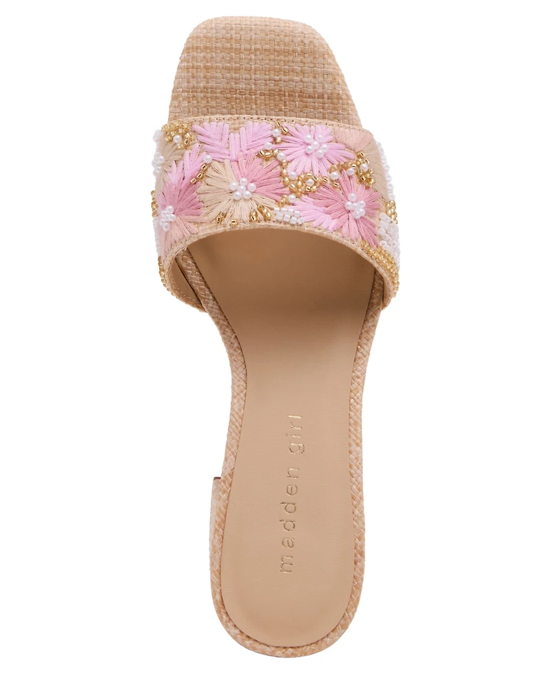 Madden Girl Women's Sunflower Floral Block Heel Sandals