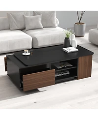 Boyel Living Extendable Coffee Table with Adjustable Length and Storage Drawers