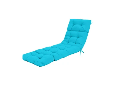 Slickblue Outdoor Chaise Lounge Cushion with Ties for Poolside