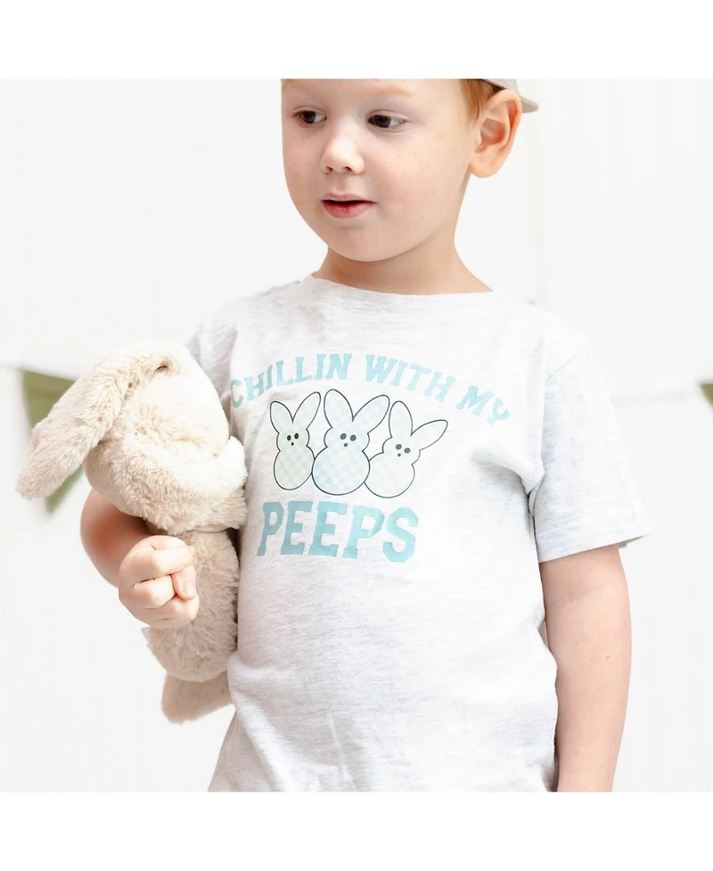 Sweet Wink Baby Boys Chillin With My Peeps Checker Easter Short Sleeve T-Shirt