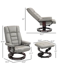 Boyel Living Recliner with Ottoman Swivel Recliner Chair Faux Leather with High Back