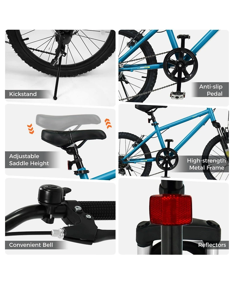 Mecale Kids Mountain Bike 20 Inch Child Bicycle for Boys Girls Aged 8+ Years