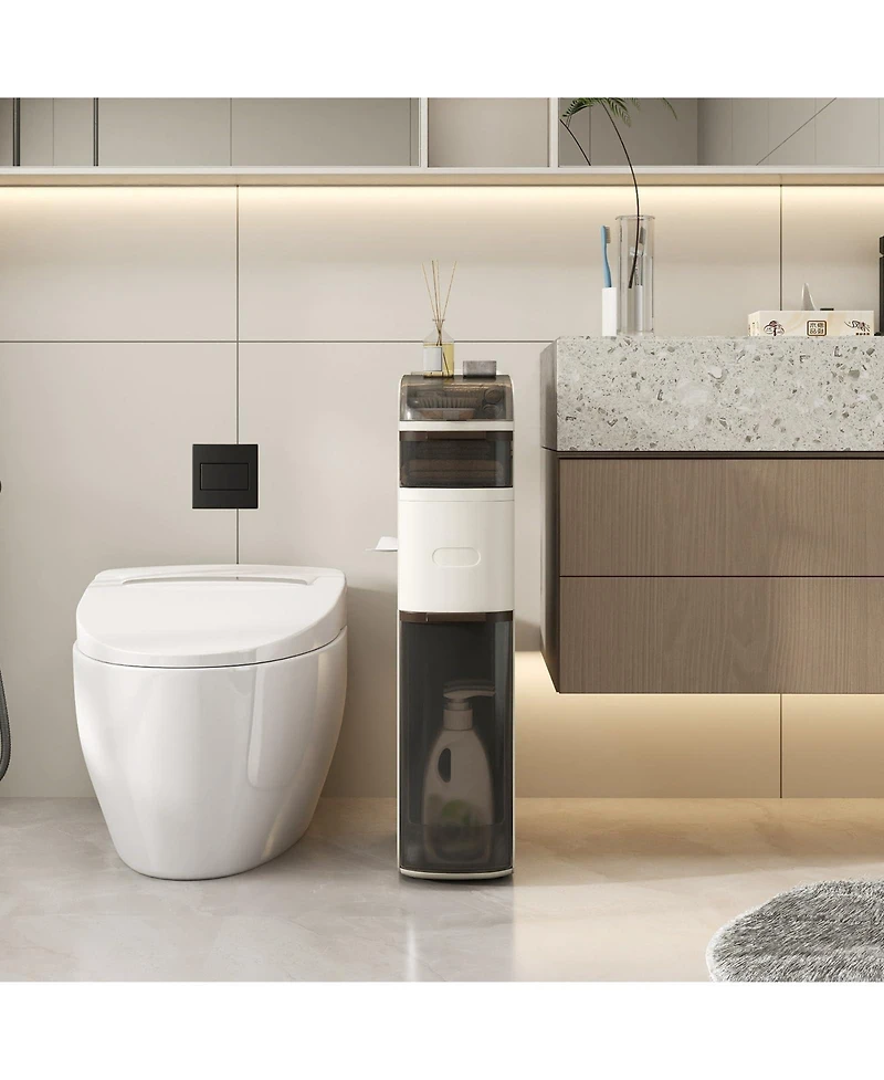 Volenca Space-Saving 4-Tier Bathroom Storage Cabinet with Drawers and Tissue Box