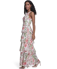 Tommy Hilfiger Petite Halter Neck Tiered Maxi Dress