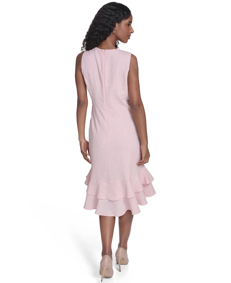 Tommy Hilfiger Petite Embossed Crewneck Midi Dress