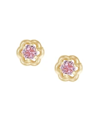 Macy's Pink Cubic Zirconia Stud Earrings in 14k Yellow Gold