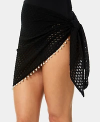 CeCe Women's Crochet Side Tie Cover-Up Skirt