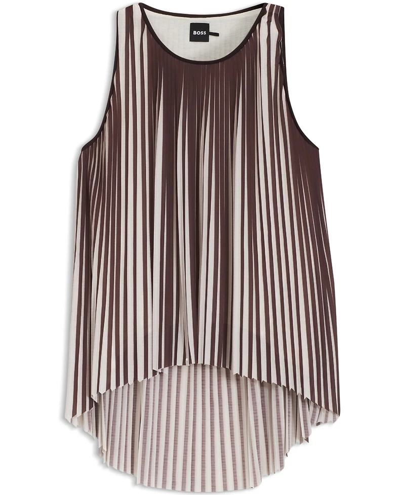 Boss by Hugo Women's Two-Tone Plisse Pleat A-Line Top