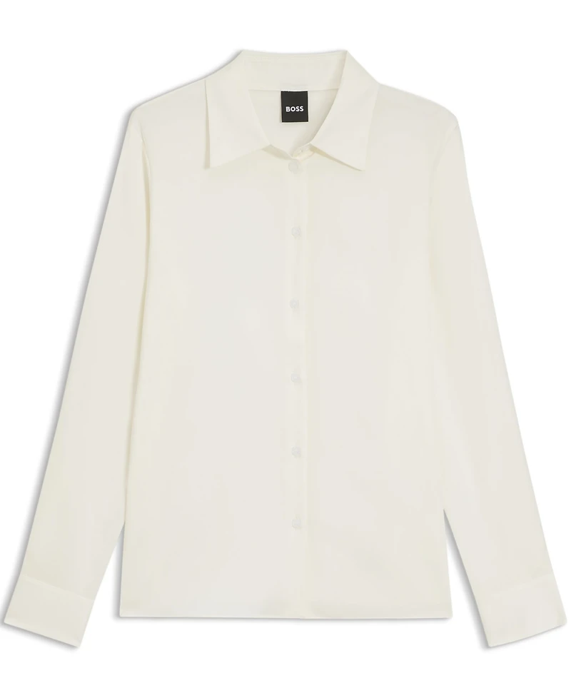 Boss by Hugo Women's Stretch-Silk Satin Regular-Fit Blouse
