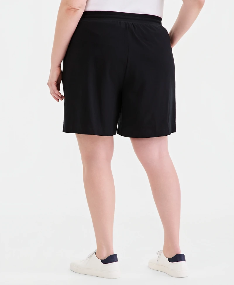 Style & Co Plus Solid Knit Shorts, Macy's Exclusive