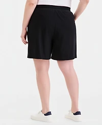 Style & Co Plus Solid Knit Shorts, Macy's Exclusive