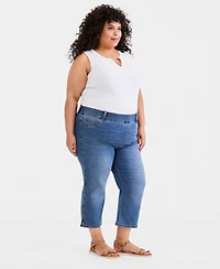 Style & Co Plus High-Rise Shaping Capri Jeans, Macy's Exclusive