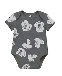 Disney Baby Boys' Mickey Mouse Short-Sleeve Bodysuits, 3-Piece Set