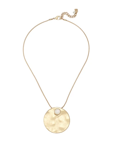 Robert Lee Morris Soho Mother of Pearl Turquoise Disc Pendant Necklace