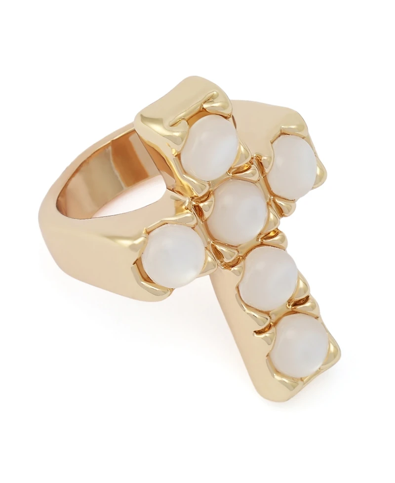 Robert Lee Morris Soho Mother of Pearl Cross Band Ring
