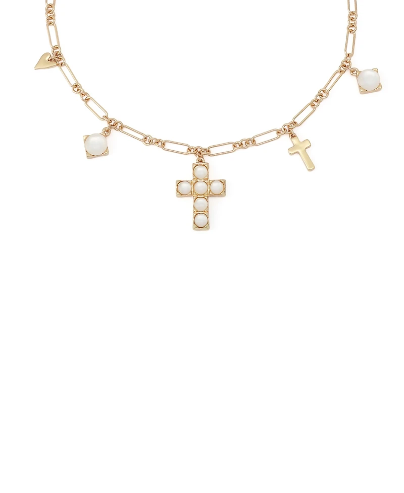 Robert Lee Morris Soho Mother of Pearl Cross Bib Necklace