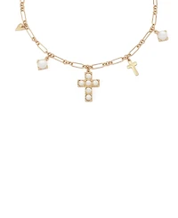 Robert Lee Morris Soho Mother of Pearl Cross Bib Necklace