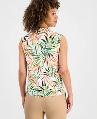 Kasper Women's Printed Sleeveless Cowl-Neck Top
