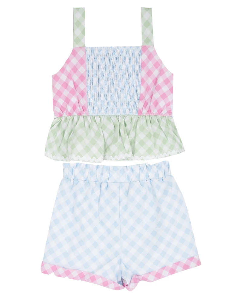 Rare Editions Girls' 2T-6X Tiered Tank Top and Pants, 2-Piece Set