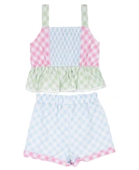 Rare Editions Girls' 2T-6X Tiered Tank Top and Pants, 2-Piece Set