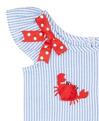 Rare Editions Girls' 2T-6X Crab Applique Top and Polka Dots Shorts, 2-Piece Set