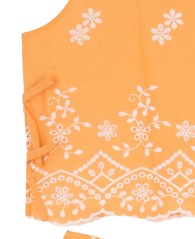 Rare Editions Girls' 7-16 Embroidered Eyelet Top and Shorts, 2-Piece Set