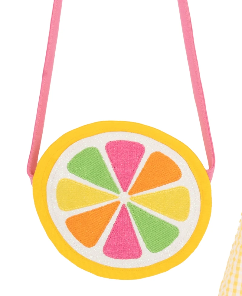 Rare Editions Girls' 2T-6X Embroidered Dress and Lemon Slice Purse