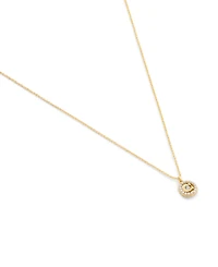 Coach Faux Stone Signature C Mother of Pearl Pendant Necklace