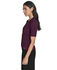 Calvin Klein Women's Collared Neck Short-Sleeve Sweater