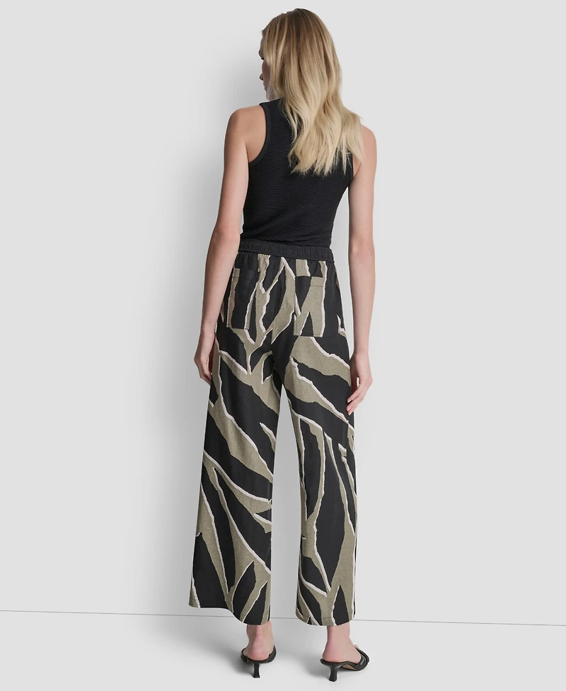Dkny Women's Printed Drawstring Ankle-Length Pants