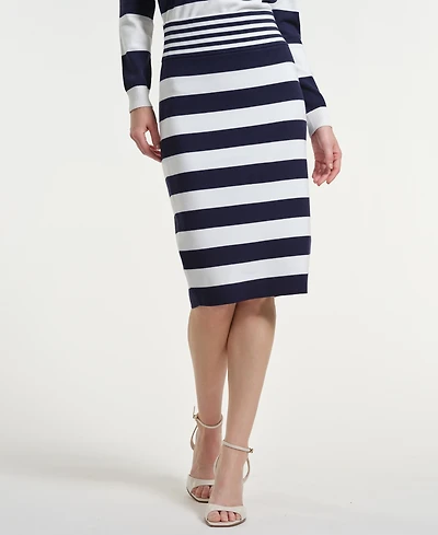 Isaac Mizrahi Women's Striped Pull-On Skirt