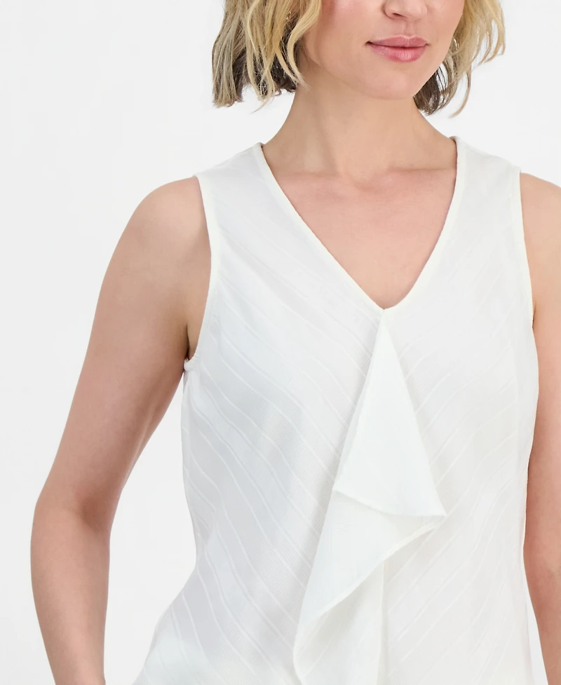 Kasper Women's Ruffle-Front Sleeveless Top