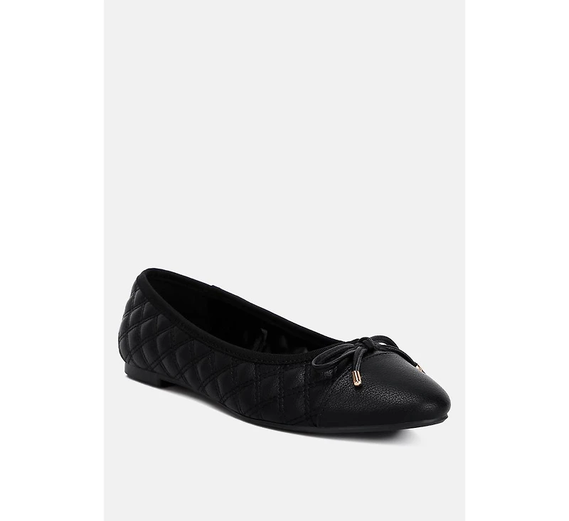 naoki quilted faux leather ballerinas