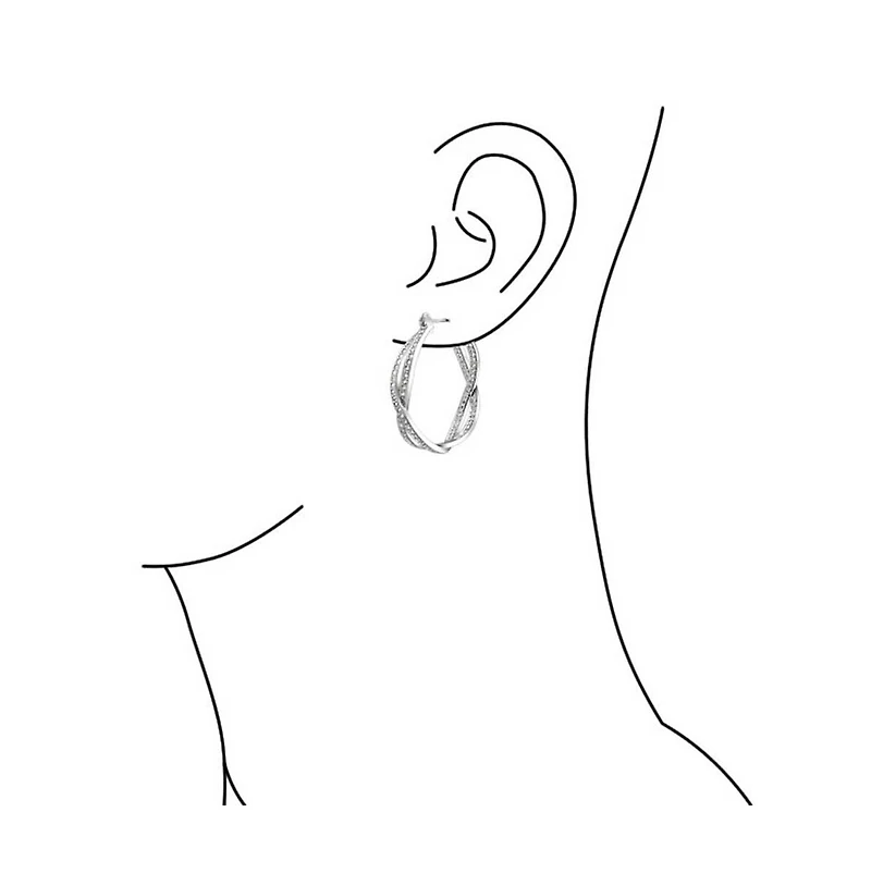 Bling Jewelry Cubic Zirconia Pave Cz Eternity Figure Eight Love Knot Large Infinity Hoop Earrings 1.5 Diameter