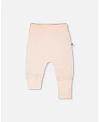 Deux par Baby Girls 2 Pack Cotton Jersey Evolutive Pants Peach and Deer Print