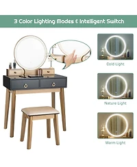 Volenca Makeup Vanity Set with Touch Dimming Mirror and 3 Color Lighting Modes