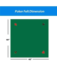 Gse Games & Sports Expert 40" x 40" Poker Card Playing Tabletop Felt, Casino Playing Card Poker Layout Mat for Table Top