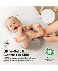 KeaBabies 1-Pack Protect+ Waterproof Crib Mattress Protector Cover, Mavy Quilted Cotton Baby Mattress Topper, Toddler Crib Sheet