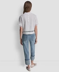 Dkny Jeans Women's Crewneck Short-Sleeve Top