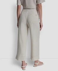 Dkny Jeans Women's Cropped Wide-Leg Linen Pants
