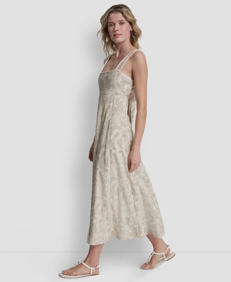 Dkny Jeans Women's Seamed Tank Square Neck Dress